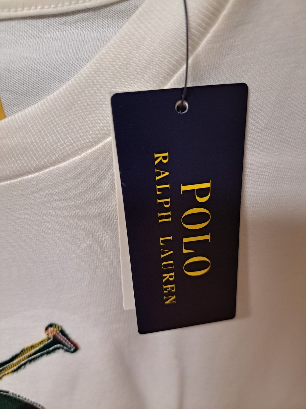Polo by Ralph Lauren Cream Long-Sleeve Tee with Multicolor Polo Player Patch - Picture 4 of 6